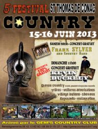 Festival de country. Du 15 au 16 juin 2013 à Saint Thomas de Conac. Charente-Maritime. 
